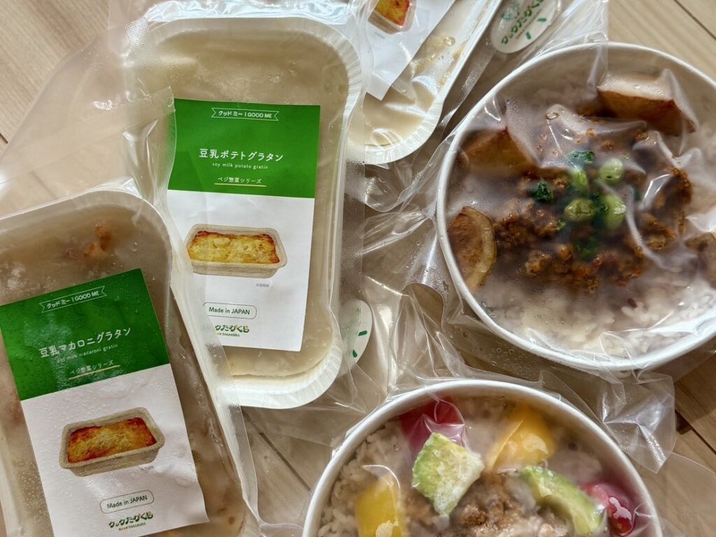 ベジ惣菜のグラタンと丼